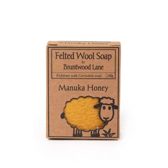 【买四送一】新西兰Bruntwood Lane Manuka Honey羊毛毡羊毛皂100g  麦卢卡蜂蜜